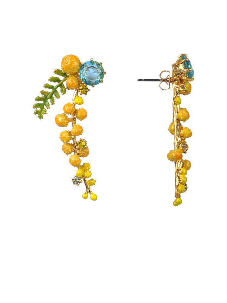 Gardens In Provence Long Mimosa Earrings