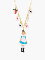 Alice's Dream Alices and Deck of Cards Pendant Necklace