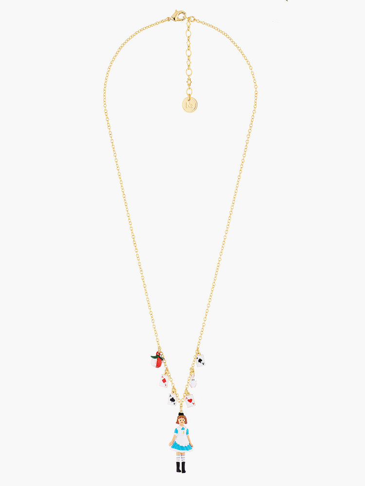 Alice's Dream Alices and Deck of Cards Pendant Necklace