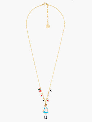 Alice's Dream Alices and Deck of Cards Pendant Necklace