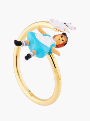 Alice's Dream Alice and White Rabbit Adjustable Ring