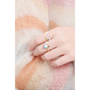 Alice's Dream Alice and White Rabbit Adjustable Ring
