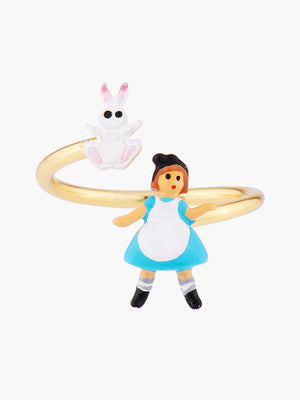 Alice's Dream Alice and White Rabbit Adjustable Ring