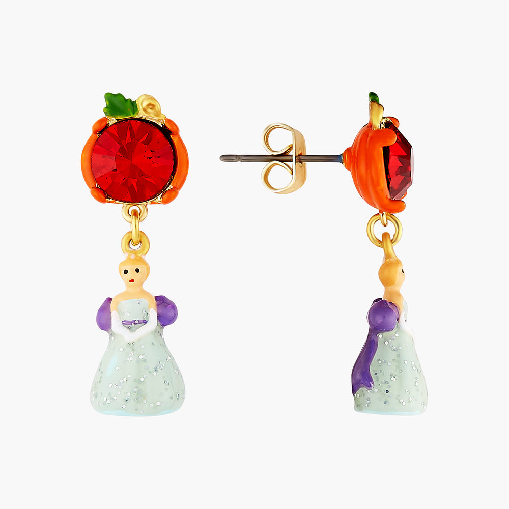 
            
                Load image into Gallery viewer, Midnight Permission Cinderella and Pumkpin post earrings
            
        