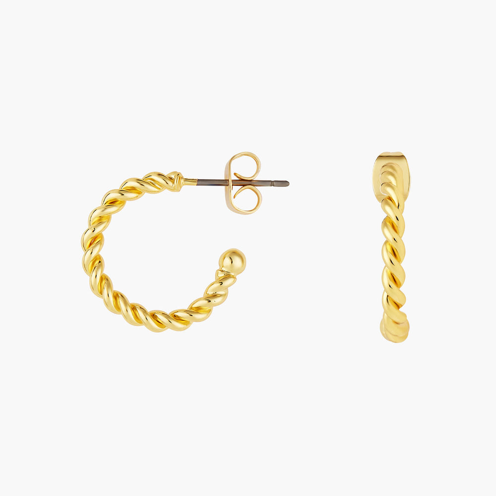 N2 Charms Twisted hoops post earrings