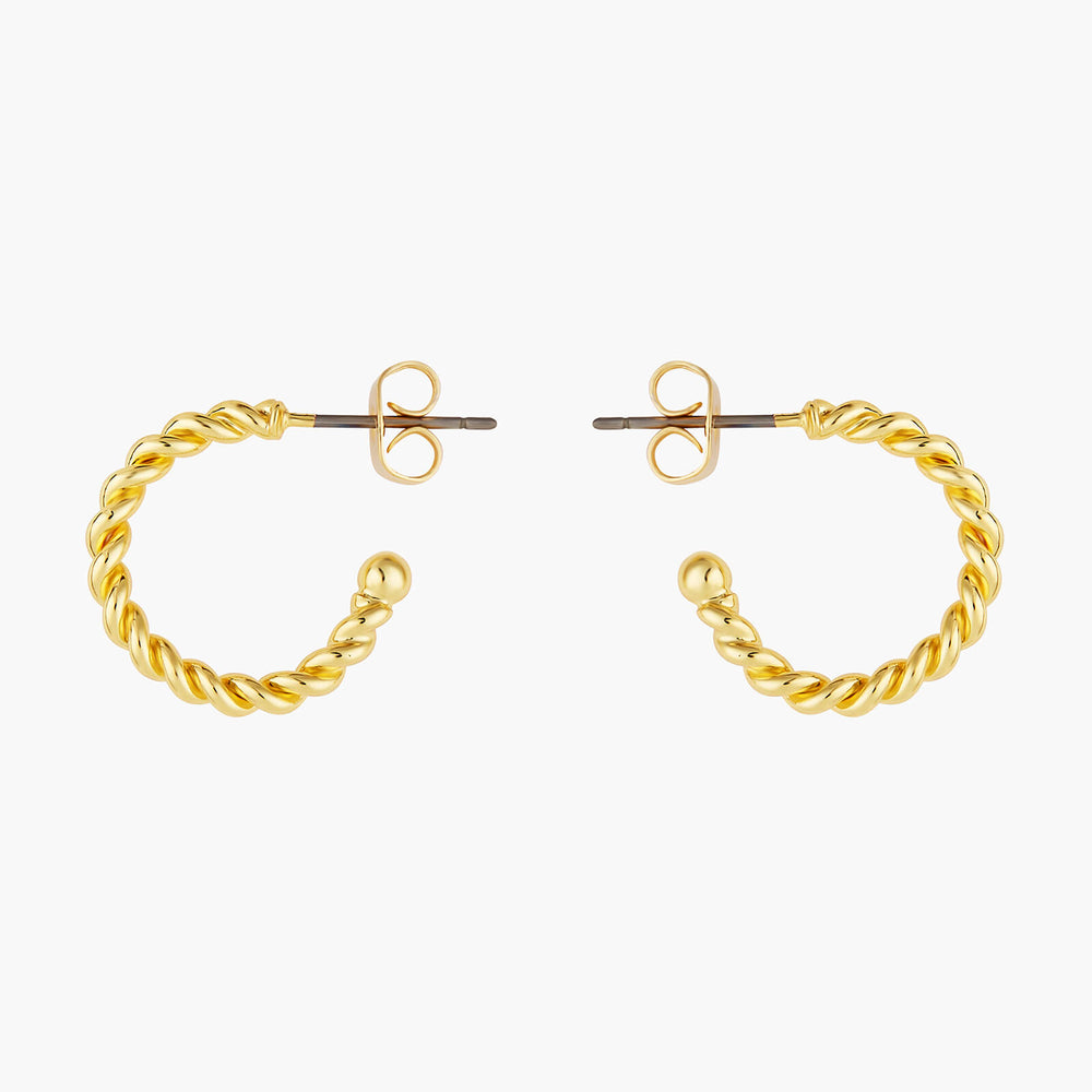 N2 Charms Twisted hoops post earrings