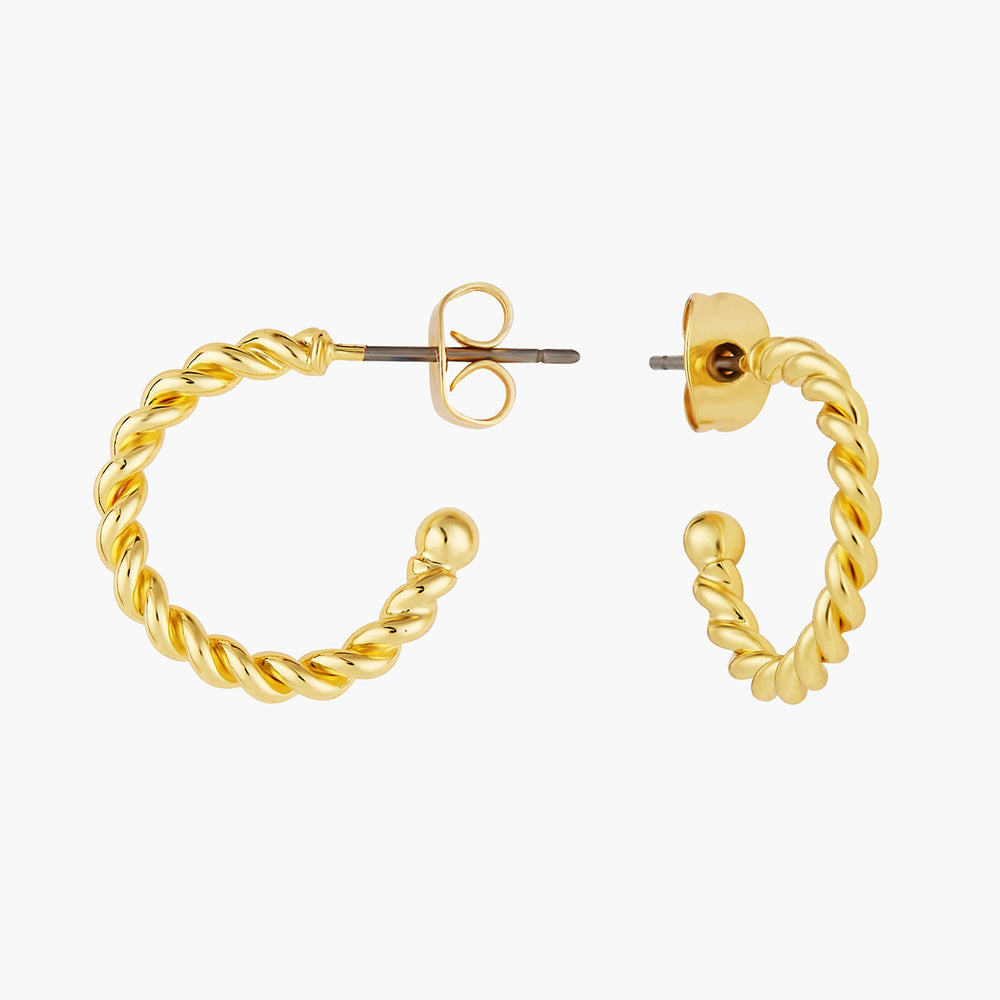 N2 Charms Twisted hoops post earrings