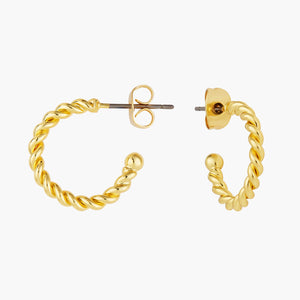 N2 Charms Twisted hoops post earrings