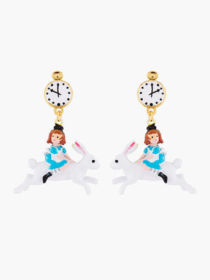 Alice's Dream Alice on the White Rabbit Clip-on Earrings