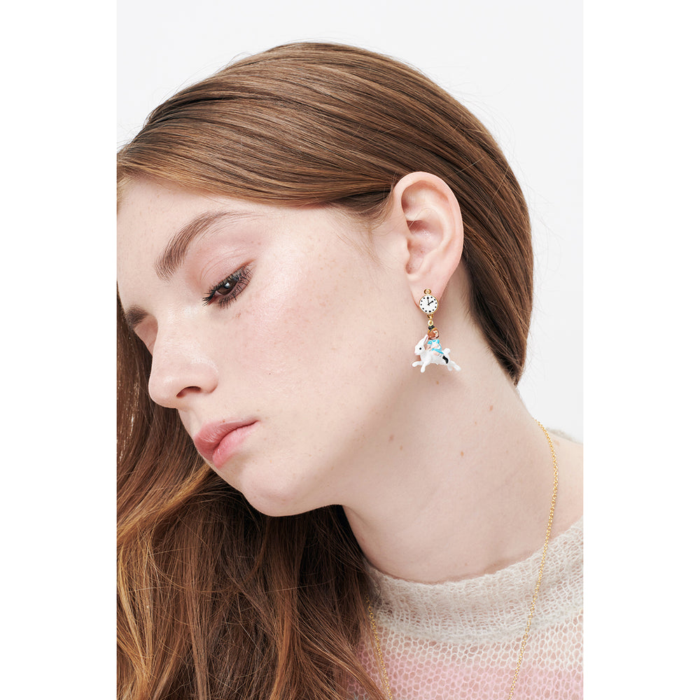 Alice's Dream Alice on the White Rabbit Clip-on Earrings