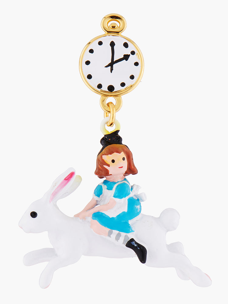 Alice's Dream Alice on the White Rabbit Clip-on Earrings