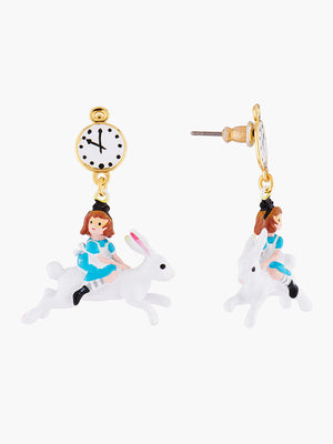 
            
                Load image into Gallery viewer, Alice&amp;#39;s Dream Alice on the White Rabbit Stud Earrings
            
        