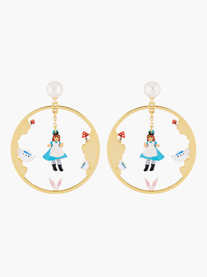 Alice's Dream Alice in the White Rabbit's Burrow Stud Creoles