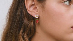 
            
                Load and play video in Gallery viewer, Royal Gardens Strawberry and White Flower Post Earrings
            
        
