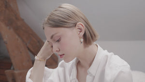 
            
                Load and play video in Gallery viewer, White Water Lily and Lapis Lazuli Sleeper Earrings
            
        